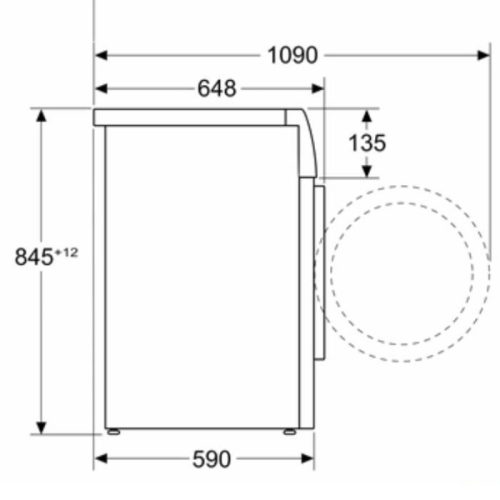 Máy giặt Bosch WGB256A40 10kg Series 8 4 kich thuoc may giat bosch wgb256a40 10kg series 8