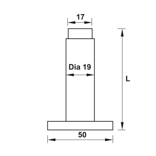 Chặn cửa gắn tường màu đen Hafele 937.13.533 3 kich thuoc chan cua gan tuong mau den hafele 937.13.533