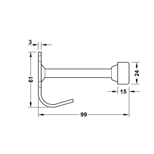 Chặn cửa gắn tường màu đen Hafele 938.10.403 5 kich thuoc chan cua gan tuong mau den hafele 938.10.403