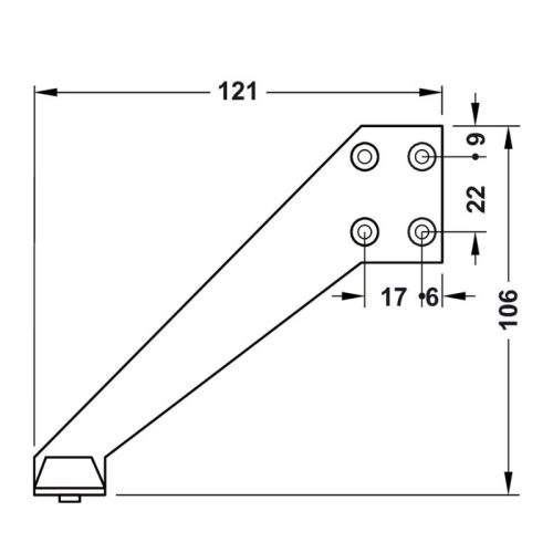 Chặn cửa khung trên mở phải Hafele 937.13.593 5 kich thuoc chan cua khung tren mo phai hafele 937.13.593