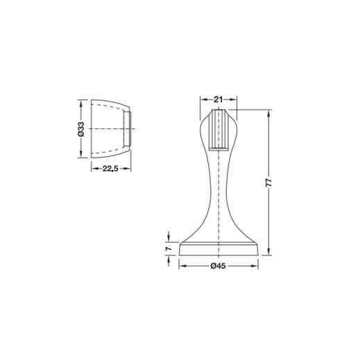 Bas chặn cửa từ Hafele 938.30.011 4 kich thuoc chan cua nam cham hafele 938.30.011