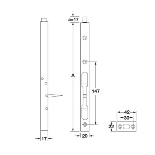 Chốt âm 200mm Hafele 911.62.679 5 kich thuoc chot am 200mm hafele 911.62.679