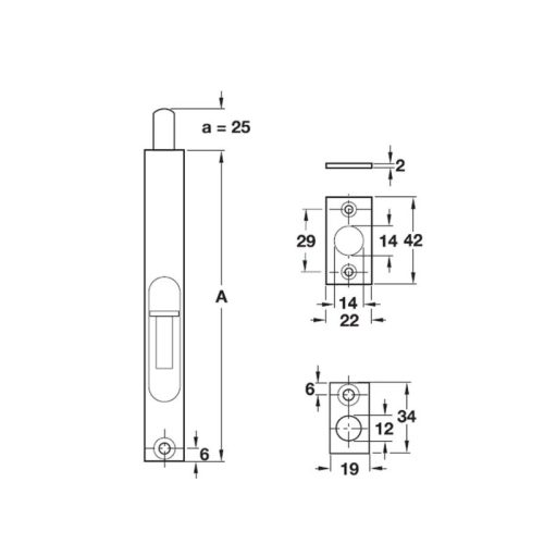 Chốt Cửa Âm 254mm Hafele 489.71.411 5 kich thuoc chot cua am 254mm hafele 489.71.411