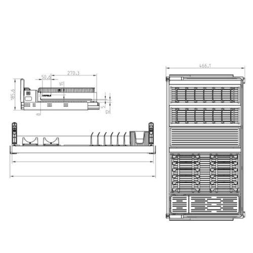 Kích thước rổ kéo dưới cho Xoong Nồi Dining Agent 600mm Hafele 545.14.306