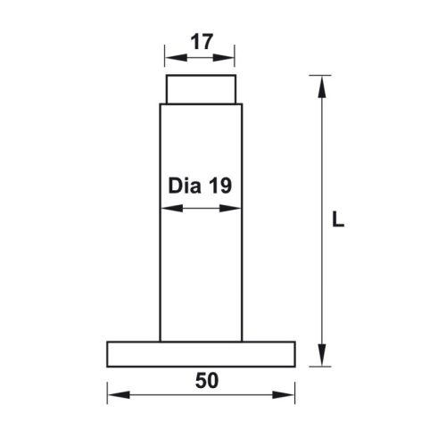 Chặn cửa gắn tường 82mm Hafele 937.13.530 5 size chan cua hafele 937.13.530