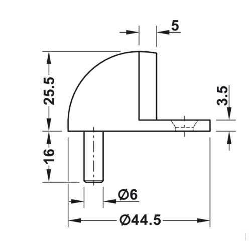 Chặn cửa gắn sàn Hafele 937.55.140 5 size chan cua hafele 937.55.140