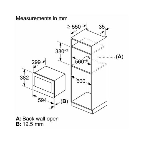 Kích thước lò vi sóng Bosch BEL7321B1