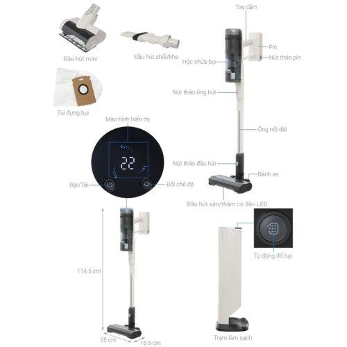 Máy hút bụi cầm tay Roborock H60 Hub Pro 4 size may hut bui roborock h60 hub pro