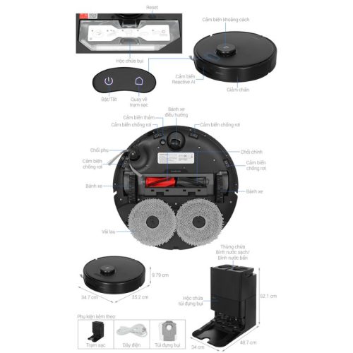 Robot hút bụi lau nhà Roborock Q Revo 5V1 - Đen 6 size robot hut bui lau nha roborock q revo 5v1 den