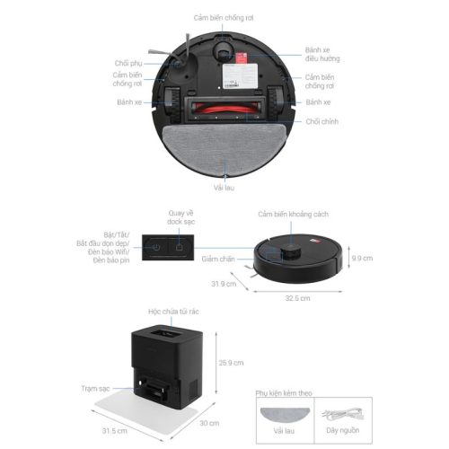 Robot hút bụi lau nhà Roborock Q7 TF Plus 6 size robot hut bui lau nha roborock q7 tf plus