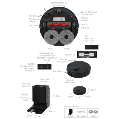 size robot hut bui lau nha roborock qr 798 den