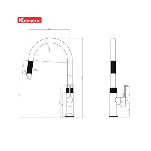 Vòi rửa bát dây rút Lasi Orange 4 thong so ky thuat voi rua bat day rut lasi orange