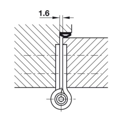 Bản lề bật CHROME mờ 114MM Hafele 926.10.141 3 Ảnh kích thước Bản lề bật CHROME mờ 114MM Hafele 926.10.141