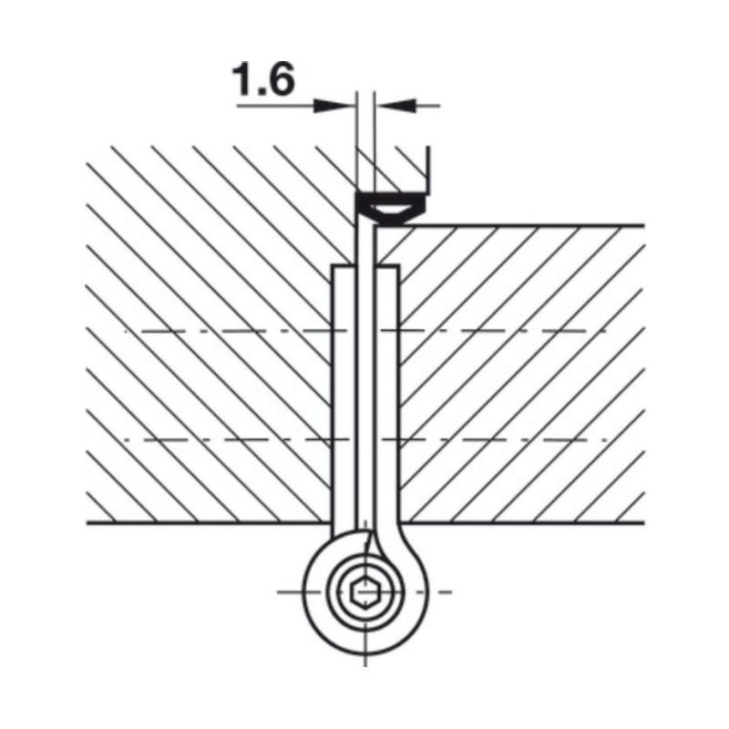 Ảnh kích thước Bản lề bật CHROME mờ 114MM Hafele 926.10.141 Ảnh kích thước Bản lề bật CHROME mờ 114MM Hafele 926.10.141