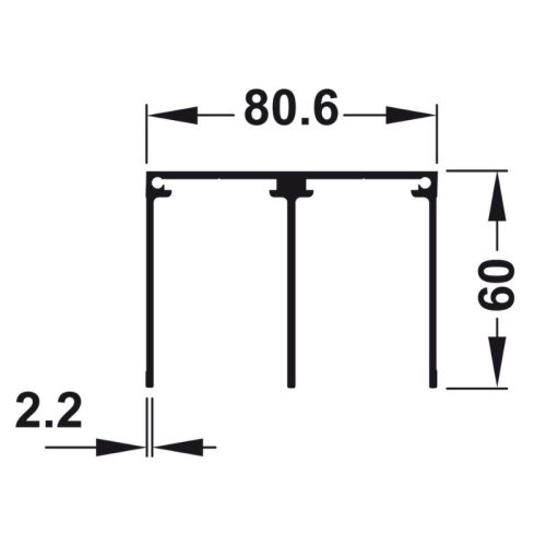 Cấu tạo Aluflex 80 ray đôi trên màu bạc 3m Hafele 403.75.385
