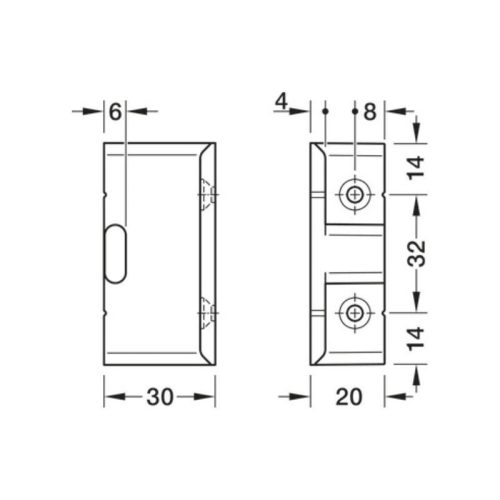 Cấu tạo bas góc keku AD30 nhựa Hafele 262.51.391