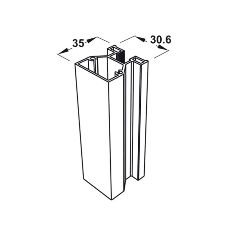 Cấu tạo thanh nhôm bên 10 màu bạc 3m Hafele 403.75.328 Cấu tạo thanh nhôm bên 10 màu bạc 3m Hafele 403.75.328
