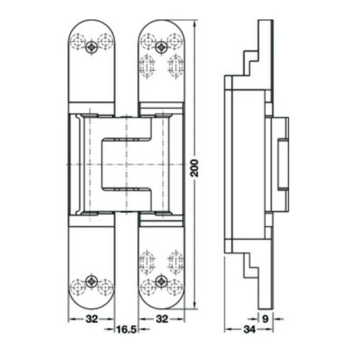 Bản lề âm TE540 3D SSS Häfele 924.17.225 3 Kích thước Bản lề âm TE540 3D SSS Häfele 924.17.225