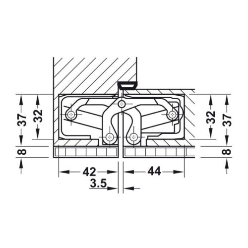 Bản lề âm TE640 = KL, Inox mờ Hafele 924.17.504 3 Kích thước Bản lề âm TE640 = KL, Inox mờ Hafele 924.17.504