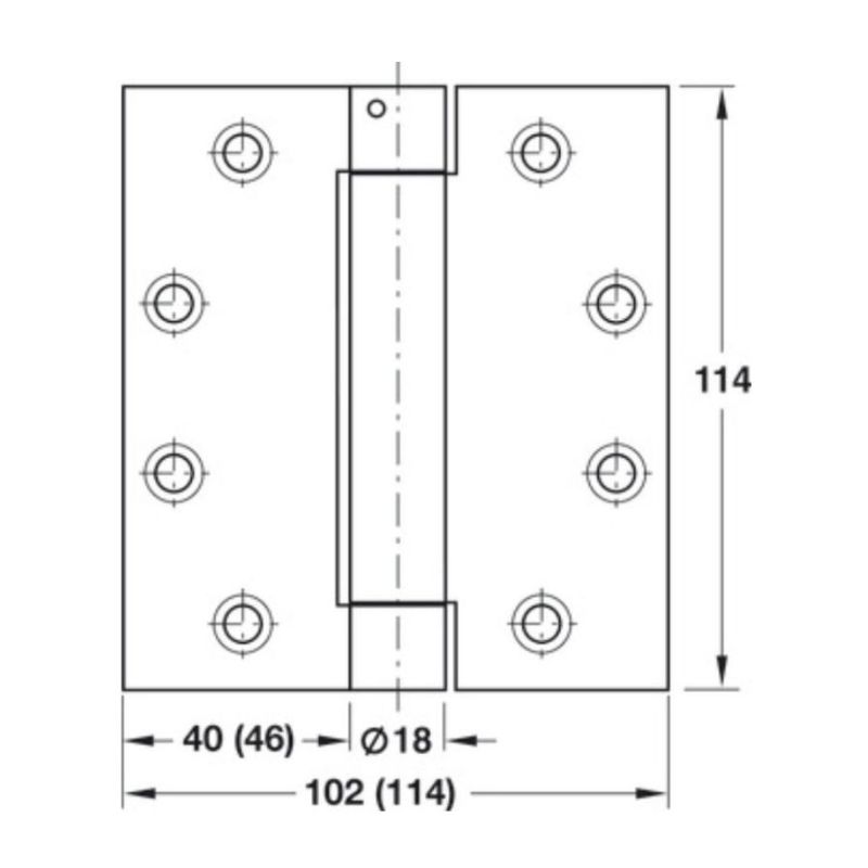 Kích thước Bản lề bật CHROME mờ 114MM Hafele 926.10.141 Kích thước Bản lề bật CHROME mờ 114MM Hafele 926.10.141