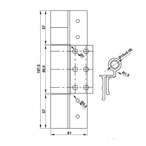 Bản lề cánh khung Hafele 926.98.750 3 Kích thước Bản lề cánh khung Hafele 926.98.750