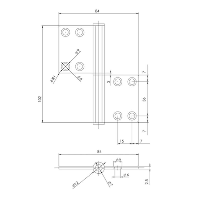 Kích thước Bản Lề Lá Chịu Lực 40Kg Hafele 926.60.900 Kích thước Bản Lề Lá Chịu Lực 40Kg Hafele 926.60.900