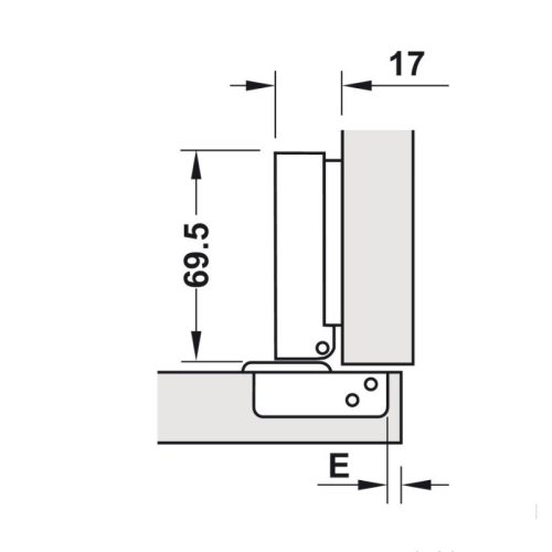 Kích thước Bản Lề Metalla SM Không Bật 110° Trùm Ngoài Hafele 315.18.300