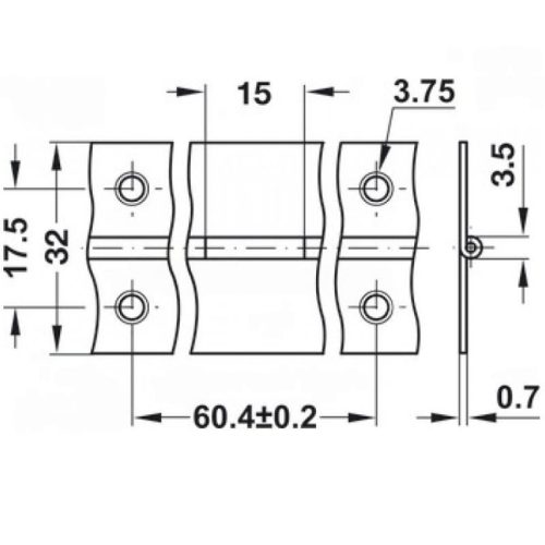 Bản lề piano Hafele 351.03.847 3 Kích thước Bản lề piano Hafele 351.03.847
