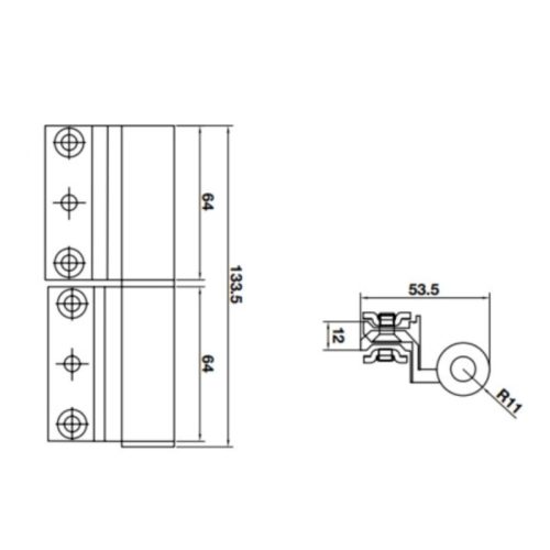 Bản lề rãnh C Hafele 926.98.742 3 Kích thước Bản lề rãnh C Hafele 926.98.742