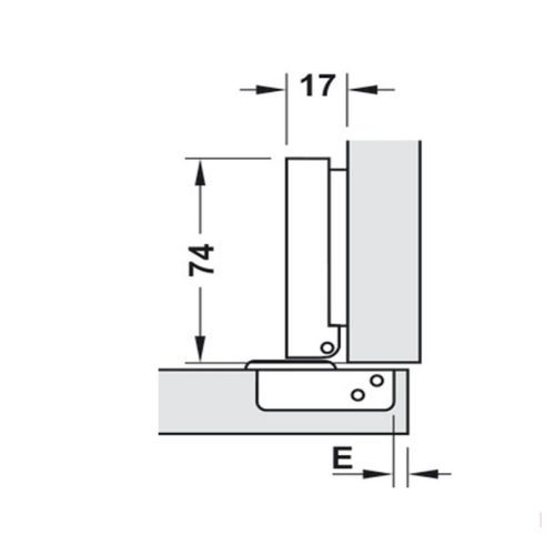 Kích thước Bản Lề Trùm Ngoài Metalla SM 110° Không Bật Hafele 315.06.350