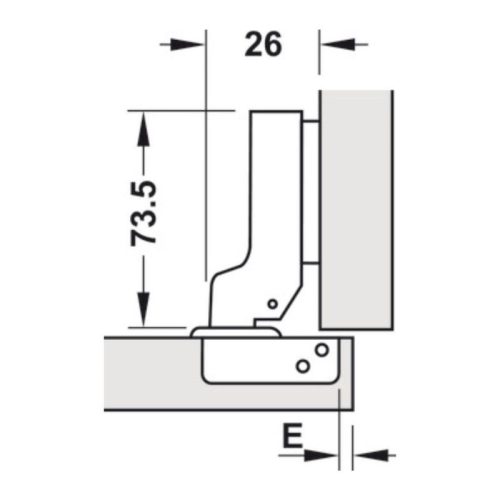 Kích thước Bản Lề Trùm Nửa Metalla A DIY 110º Hafele 493.03.024
