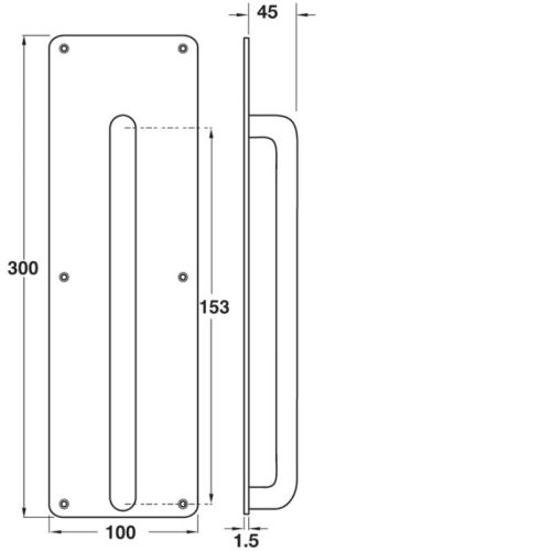 Bảng Đẩy Cửa Tay Nắm Hafele 987.11.200 3 Kích thước Bảng Đẩy Cửa Tay Nắm Hafele 987.11.200