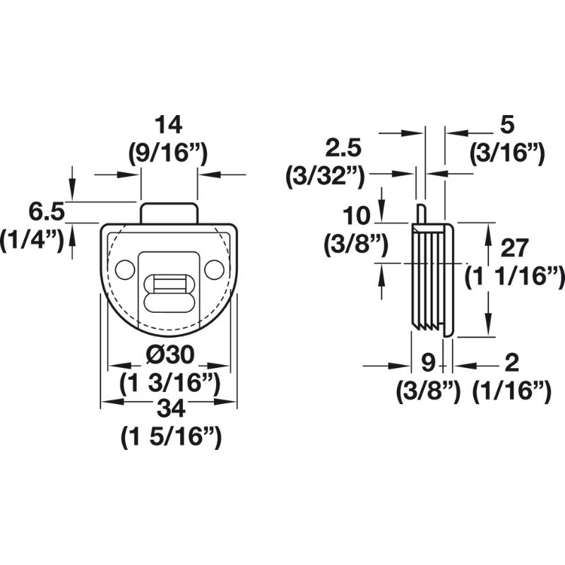 Kích thước bánh xe dẫn hướng Hafele 402.21.200 Kích thước bánh xe dẫn hướng Hafele 402.21.200