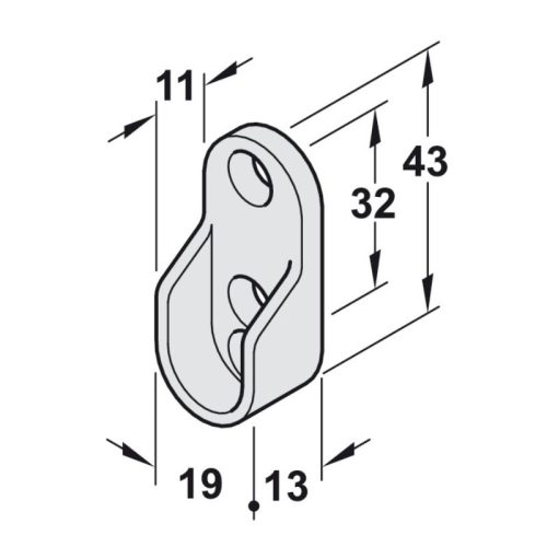 Bas đỡ thanh nhôm móc áo Hafele 803.33.757 4 Kích thước bas đỡ thanh nhôm móc áo Hafele 803.33.757