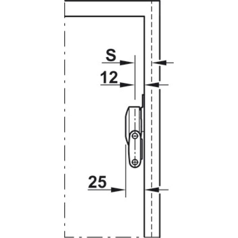 Kích thước bas cho phụ kiện tay nâng Hafele 373.66.694 Kích thước bas cho phụ kiện tay nâng Hafele 373.66.694