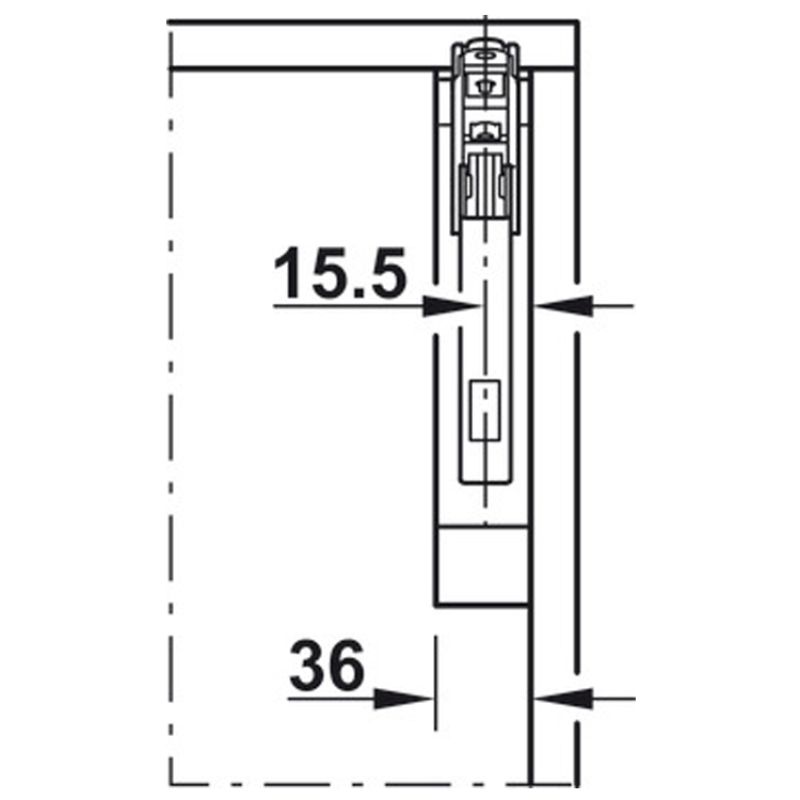 Kích thước bộ hộp lực Hafele 372.91.412 Kích thước bộ hộp lực Hafele 372.91.412
