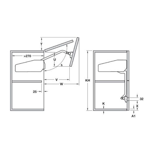 Bộ hộp lực Hafele 372.38.653 4 Kích thước bộ hộp lực Hafele 372.38.653