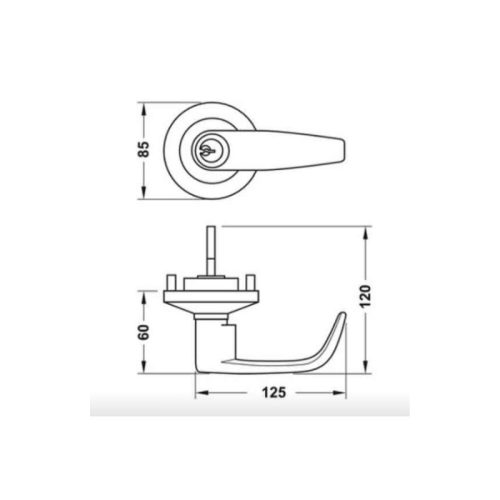 Kích thước bộ nối dài cửa thoát hiểm Hafele 911.56.019