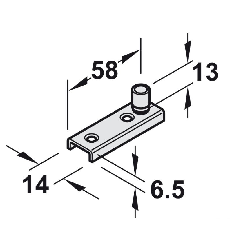 Kích thước dẫn hướng sàn Hafele 940.42.032 Kích thước dẫn hướng sàn Hafele 940.42.032