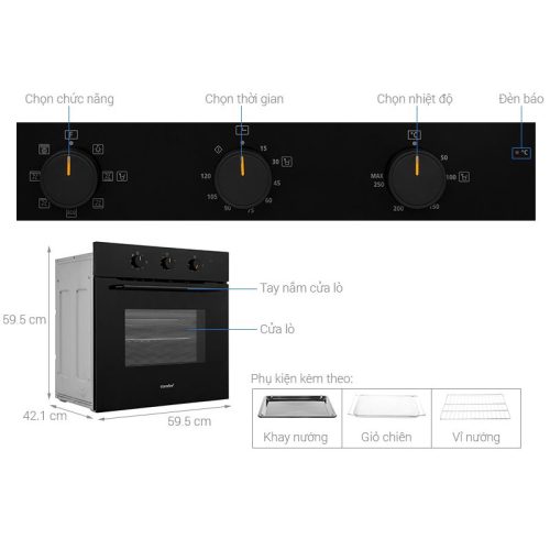 Kích thước lò nướng Comfee CO-AC70KB
