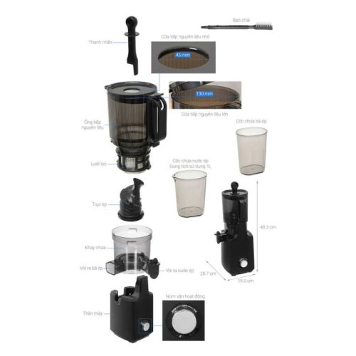 Kích thước Máy ép chậm Hafele 535.43.396