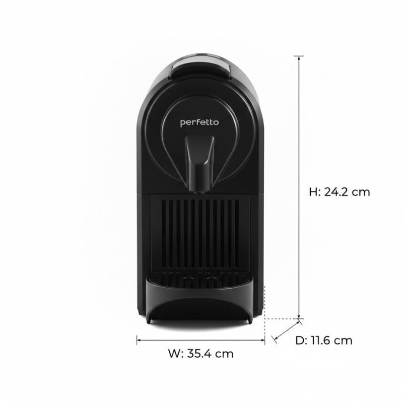Kích thước máy pha cà phê Perfetto P9.BK Kích thước máy pha cà phê Perfetto P9.BK