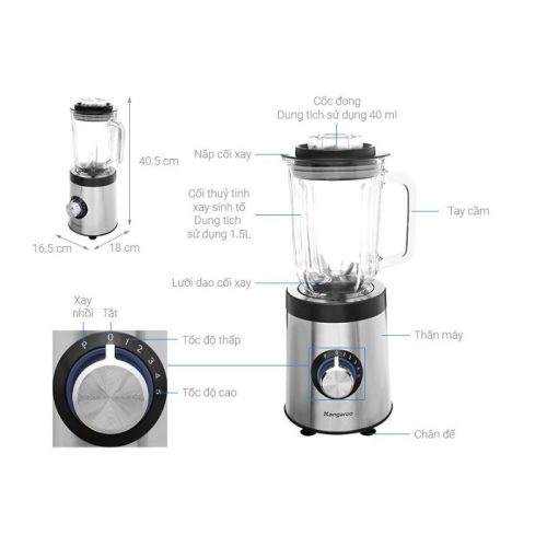 Máy xay sinh tố Kangaroo KGBL600X 4 Kích thước Máy xay sinh tố Kangaroo KGBL600X