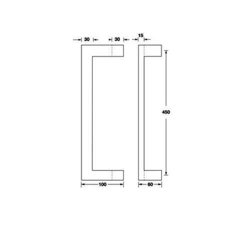Tay nắm cửa Hafele 903.00.170 cho phòng kính 450mm 3 Kích thước Tay nắm cửa Hafele 903.00.170