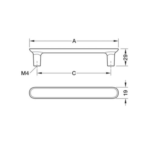 Tay nắm Hafele 106.70.323 3 Kích thước Tay nắm Hafele 106.70.323
