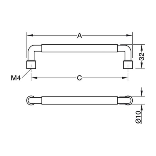 Kích thước tay nắm Hafele 106.70.381
