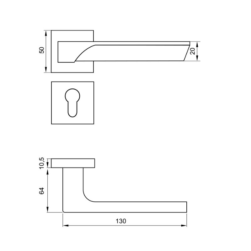 Kích thước Tay nắm Hafele 901.76.620 Kích thước Tay nắm Hafele 901.76.620
