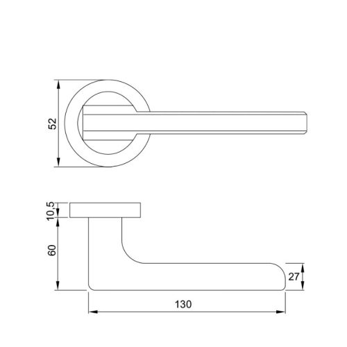 Tay nắm Hafele 901.79.872 cửa phòng 3 Kích thước Tay nắm Hafele 901.79.872
