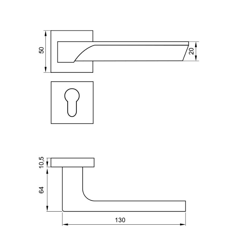 Kích thước Tay nắm Hafele 901.99.731 Kích thước Tay nắm Hafele 901.99.731