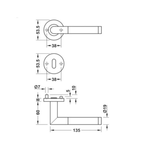 Tay nắm Hafele 903.92.083 3 Kích thước Tay nắm Hafele 903.92.083